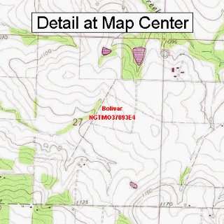 USGS Topographic Quadrangle Map   Bolivar, Missouri (Folded/Waterproof 