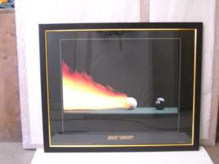 Hot Shot Poster Billiards Pool Table cue ball framed  