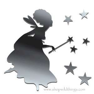  Fairy and Stars Plexi Mirrored Adhesive Wall Art