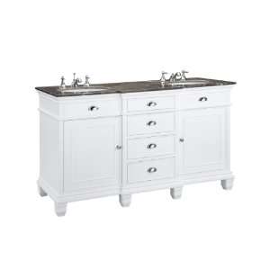  Sarah Shaker (double) 60 Inch Traditional White Bathroom 