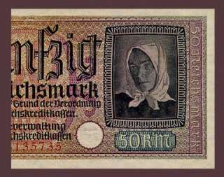 50 REICHSMARK Note GERMANY 1940 MARIENBURG Castle   EF  