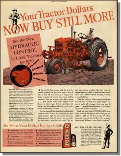 1950 Case Tractor with Hydraulic Controls Photo Ad  