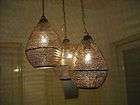Egyptian Moroccan Jeweled Beaded Chandelier Lighting, Moroccan Brass 
