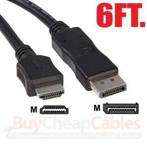  BuyCheapCables 6 Feet High Quality DisplayPort (Male) to 
