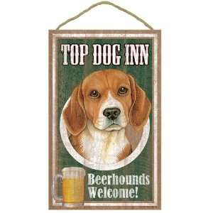 Top Dog Inn Beagle Beerhounds Welcome Sign Plaque for Bar or Home