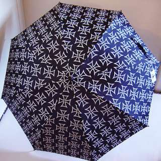 New GOTH Lolita Punk BLACK Iron Cross PARASOL Umbrella  