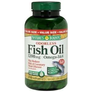  Natures Bounty  Odorless Fish Oil, 1200mg (VALUE SIZE 
