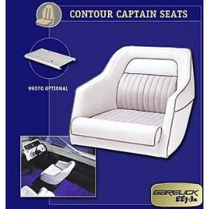  490 Contour Captains Chair (Color White With Grey Trim 