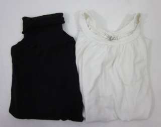 LOT 2 MICHAEL STARS White Black Knit Shirt Blouse Sz OS  