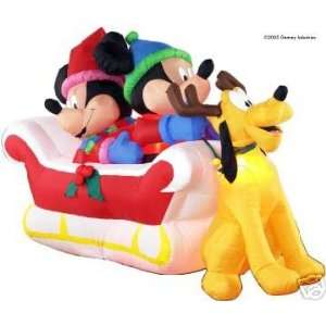   Ft Long Disney Mickey Minnie Pluto Sleigh