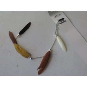  New Fashion Feather Hair Extension with Clip White/brown 