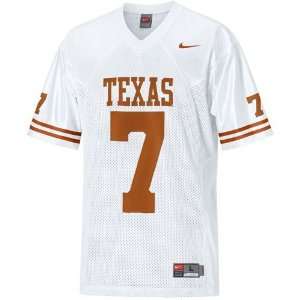  Texas Longhorns #7 Tackle Twill Jersey (White)