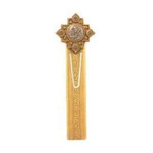   Large Gold and Pewter with Black Dimond Mary Bookmark