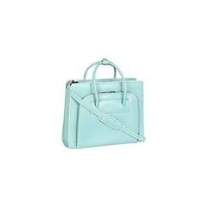   Forest Italian Leather Ladies Briefcase   Aqua Blu