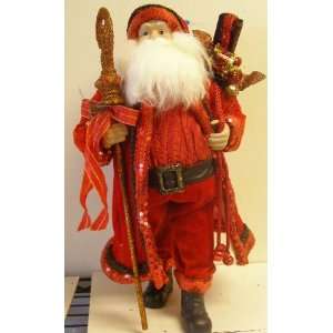  Jim Marvin Christmas Decoration Santa Claus red with staff 