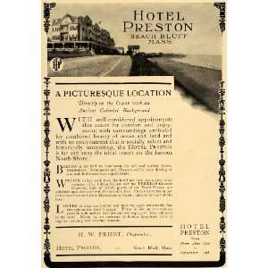  1906 Ad Hotel Preston Beach Bluff Lodging Vacation Trip 