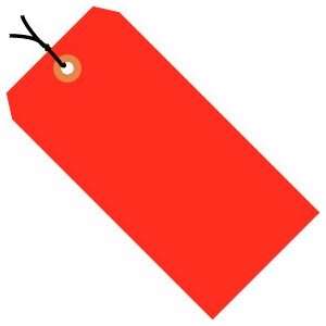   Fluorescent Red 13 Pt. Shipping Tags   Pre Strung