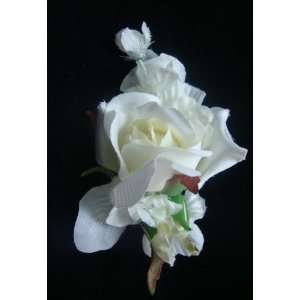 Wisteria and Rose Bridal Hair Flower Clip  CLEARANCE 