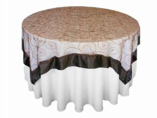 60x60 Embroidered Sheer Organza Table OVERLAY Unique Wedding Party 