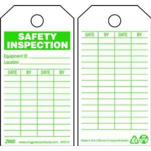 Zing Eco Safety Safety Inspection Lockout/Tagout Tag, Plastic, 5 3/4 