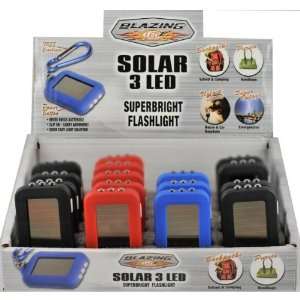  Blazing LEDz 3 LED Solar KeyChain Flashlight Case Pack 24 