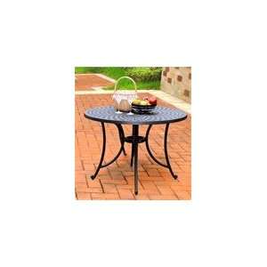   42 Cast Aluminum Dining Table in Charcoal Black 