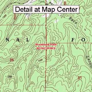 USGS Topographic Quadrangle Map   Brookbank Point, Arizona (Folded 