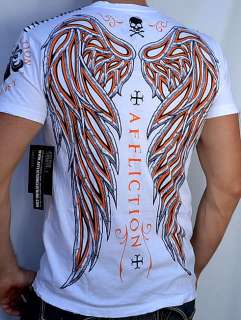Affliction MICRO Mens Short Sleeve T Shirt A4288 NEW   White  