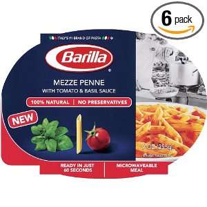 Barilla Mezze Penne with Tomato and Basil Sauce, 9 Ounce (Pack of 6 
