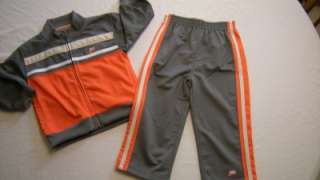 Toddler boy size 24 month Gray Orange Jogging Suit Outfit NIKE  