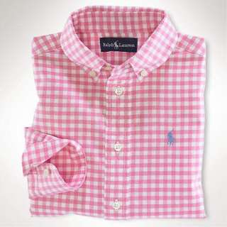 Ralph Lauren Boys Shirt,Button Down,Pink&White Check  