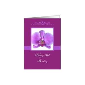  80th Birthday Orchid Card Card Toys & Games