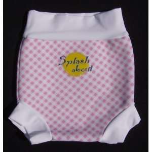 Splash About neoprene Happy Nappy (swm nappy), Pink Gingham Print with 