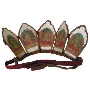  Tibetan Lama Crown 5 Dhyani Buddhas 