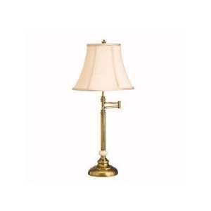   One Light Swing Arm Table Lamp in Antique Brass