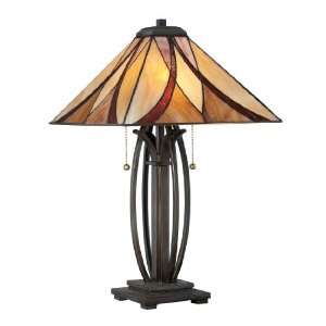  Quoizel TF1180TVA Asheville 2 Light Tiffany Table Lamp 