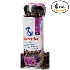 sweetriot Cacao Nibs Covered in (65%) Dark Chocolate, 1 Ounce Tins 