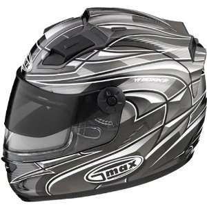 GMAX GM68S Max Mens Snow Racing Snowmobile Helmet   Dark Silver/White 