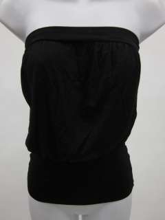SUSANA MONACO Black Stretchy Bow Tie Tube Top Shirt XS  