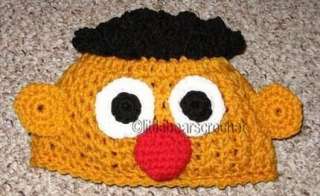 Boutique CUSTOM Crochet Sesame Street ERNIE Hat Beanie  