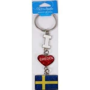 Love Sweden Keyring (with flag) 
