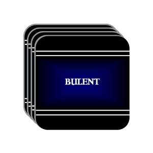 Personal Name Gift   BULENT Set of 4 Mini Mousepad Coasters (black 