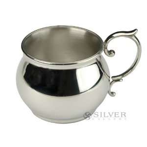  Salisbury Bulged Pewter Baby Cup with Scroll Handle Baby