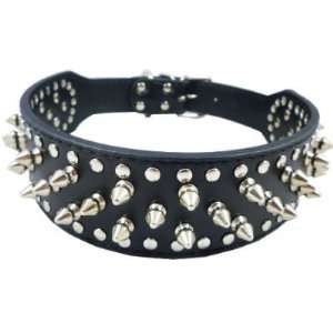   Dog Collar 2 Wide, 25 Spikes 44 Studs, Pit Bull, Boxer