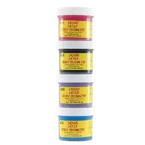  Latex sample sleeves   4 2 oz jars black blue red & purple 