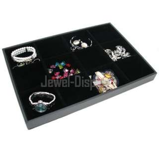 Large Black Jewellery Shop Display 12 Cell Beads Tray  