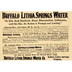   Ad Buffalo Lithia Springs Water Tonic Quackery VA   Original Print Ad