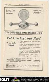 1921 Ford Model T Supporter Motometer Lock Ad  