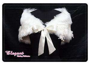019 Lovely Ivory Faux Fur Bridal Wedding Shawl Wrap  