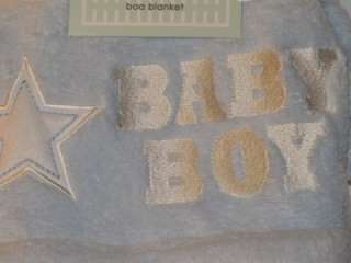 New KIDSLINE Baby Boy Plush Light Blue Boa Blanket  